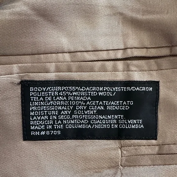 Stafford Beige Checkered Blazer 46L 46Long - Picture 4 of 6